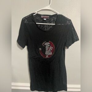 Diane‎ Dal Lago Collegiate Fashionista FSU T-Shirt Womens Size M Embellished Tee